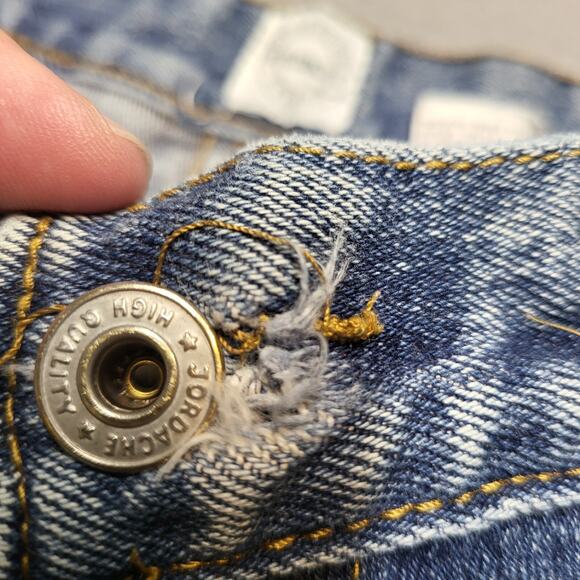 Vintage Jordache Jeans Girls 16 Blue Straight Leg Mom Stretch Distressed Denim - Picture 3 of 12